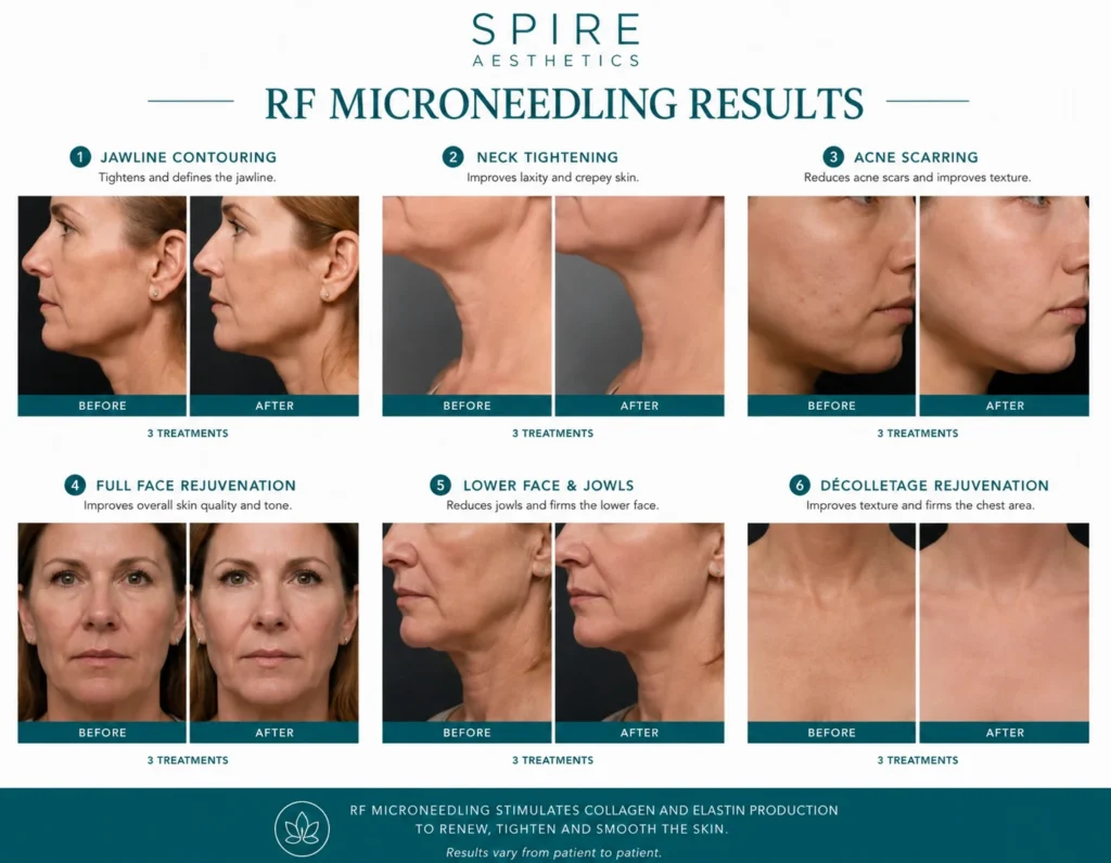 RF Microneedling Skin tightening Dorking results