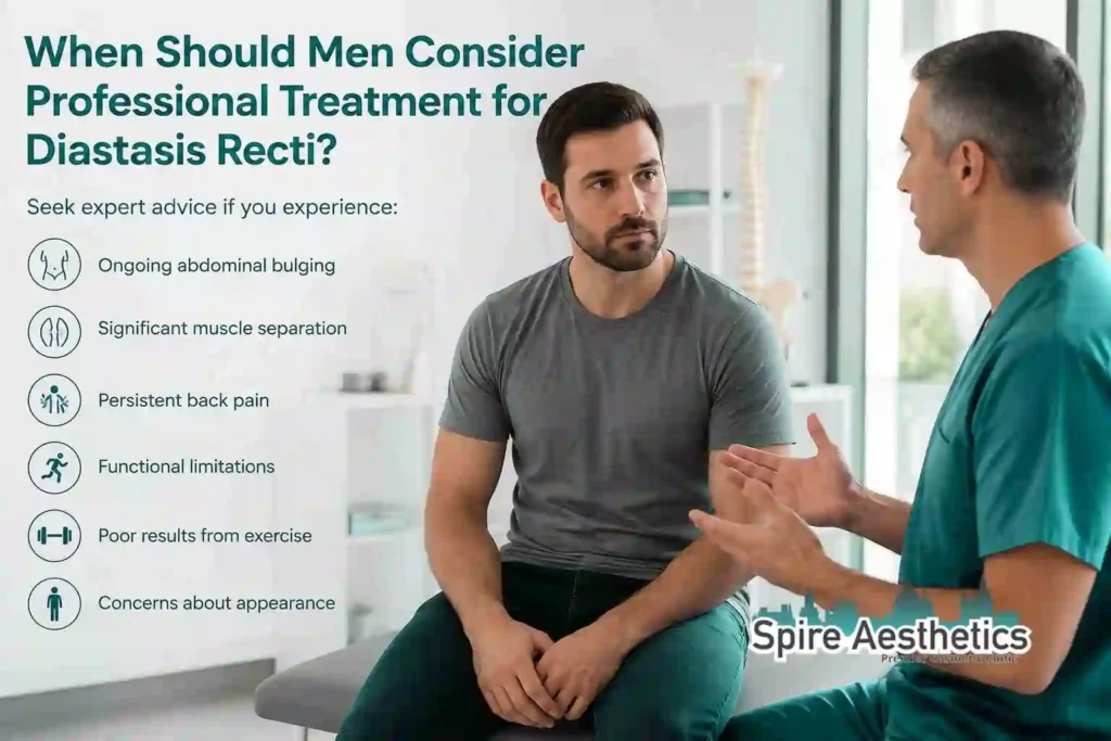 When Should Men Consider Professional Treatment for Diastasis Recti Dorking?