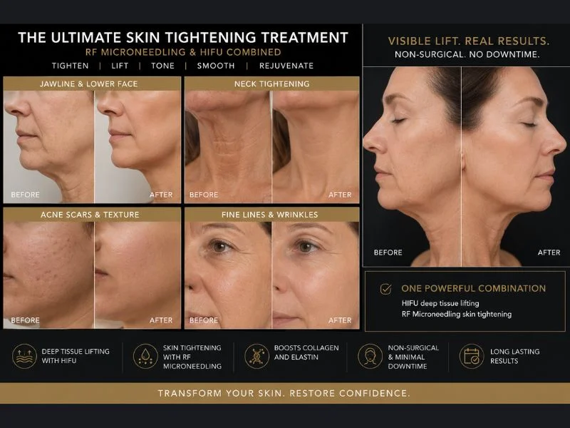 Results of combined treatment for the ultimate skin tightening treatment Dorking